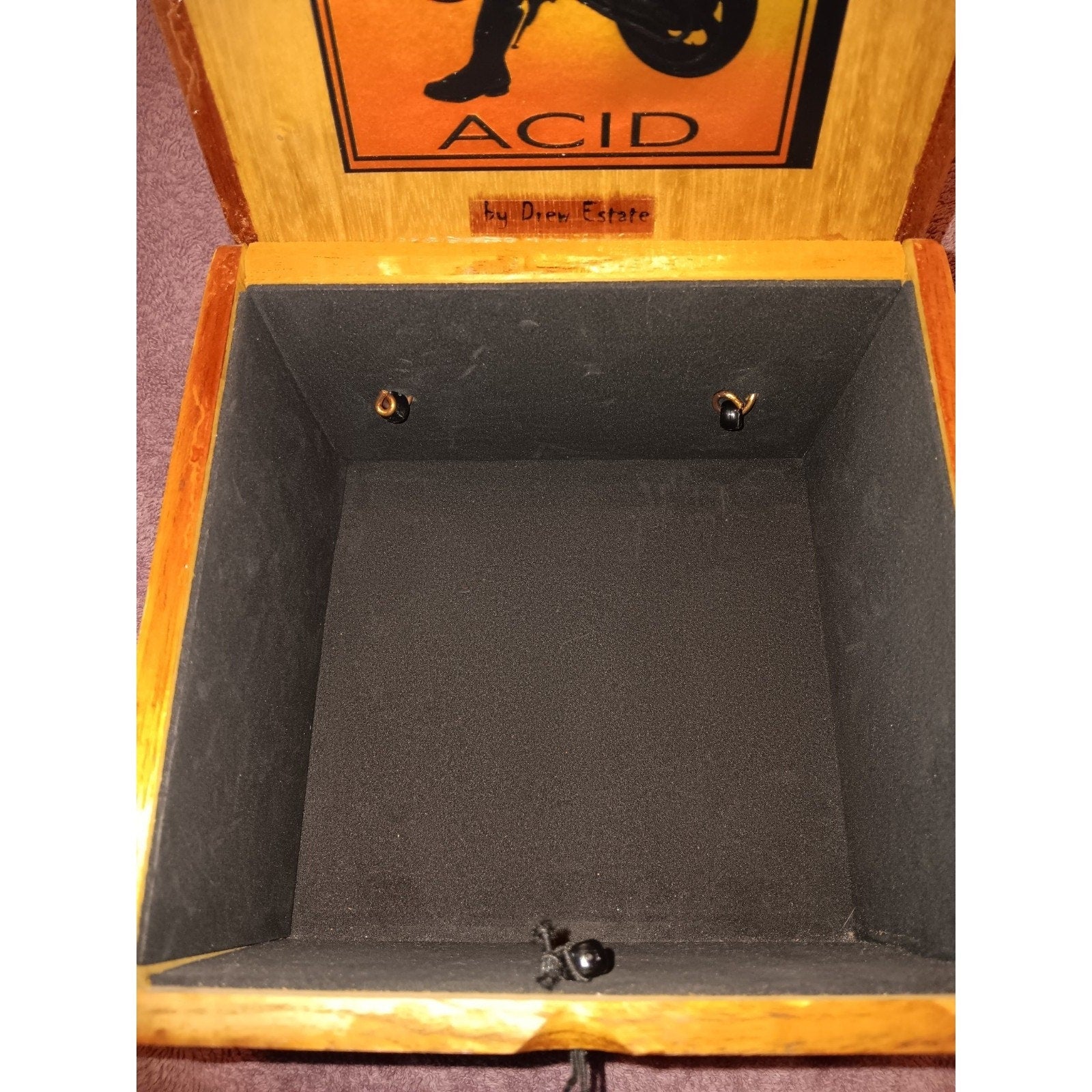Drew Estate - Acid "Blondie" Wood Cigar Box With Knob, Handle, Mirror & Tiger!