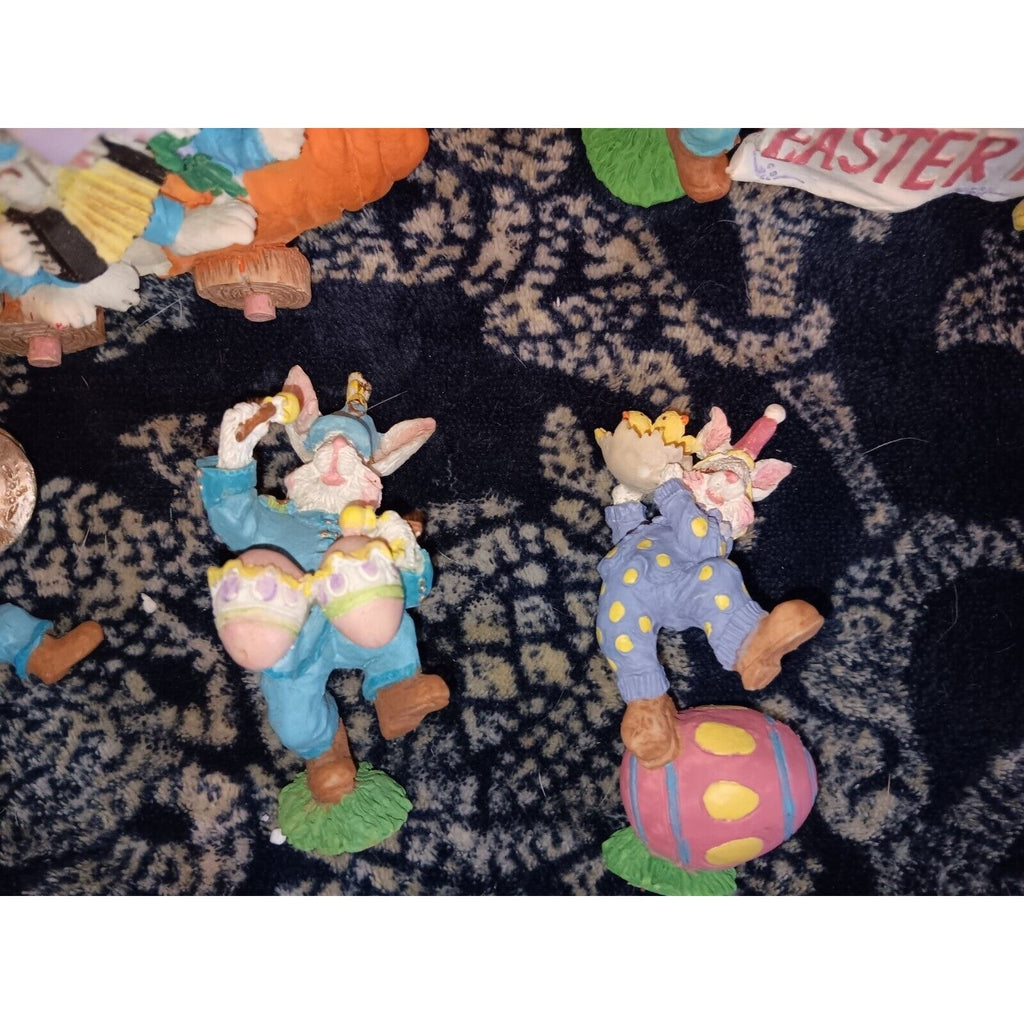 Lighted Easter Village Porcelain Houses Figures 21 Pc See Pics Really Nice