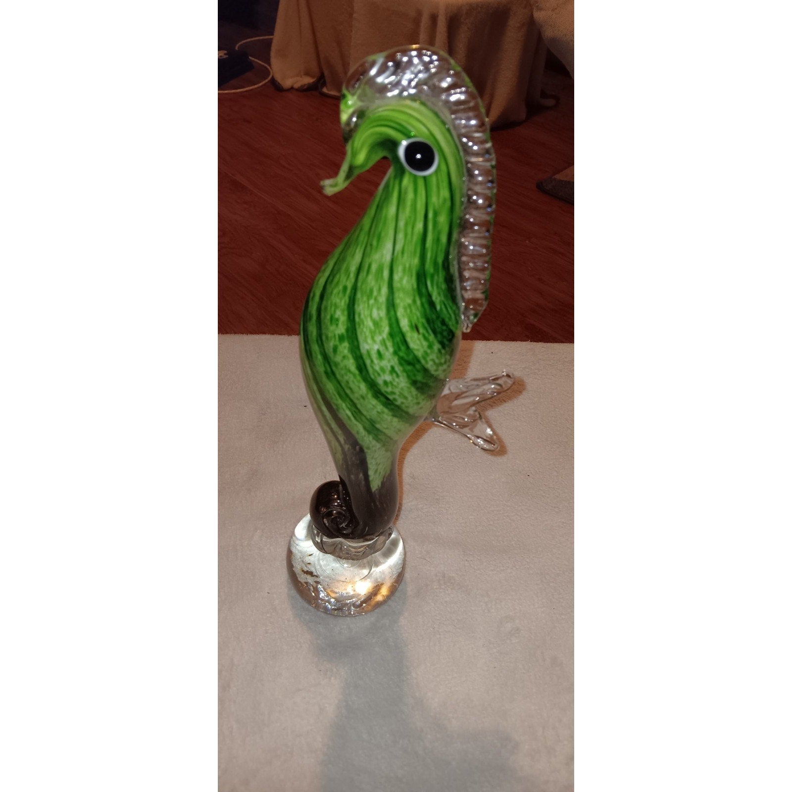 FLAWLESS Stunning Multi Color Crystal Figurine MURANO Italian SEAHORSE Sculpture