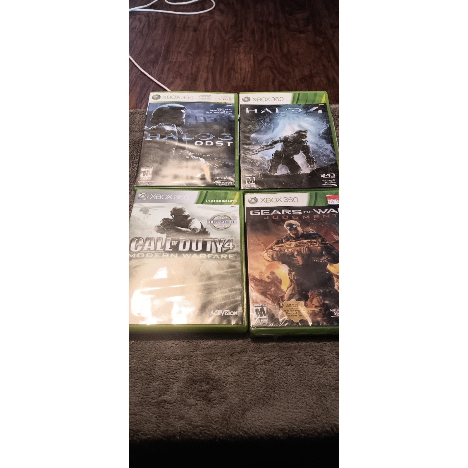 Lot Of 4 Xbox 360 Games Halo, Call Of Duty, Gears Of War