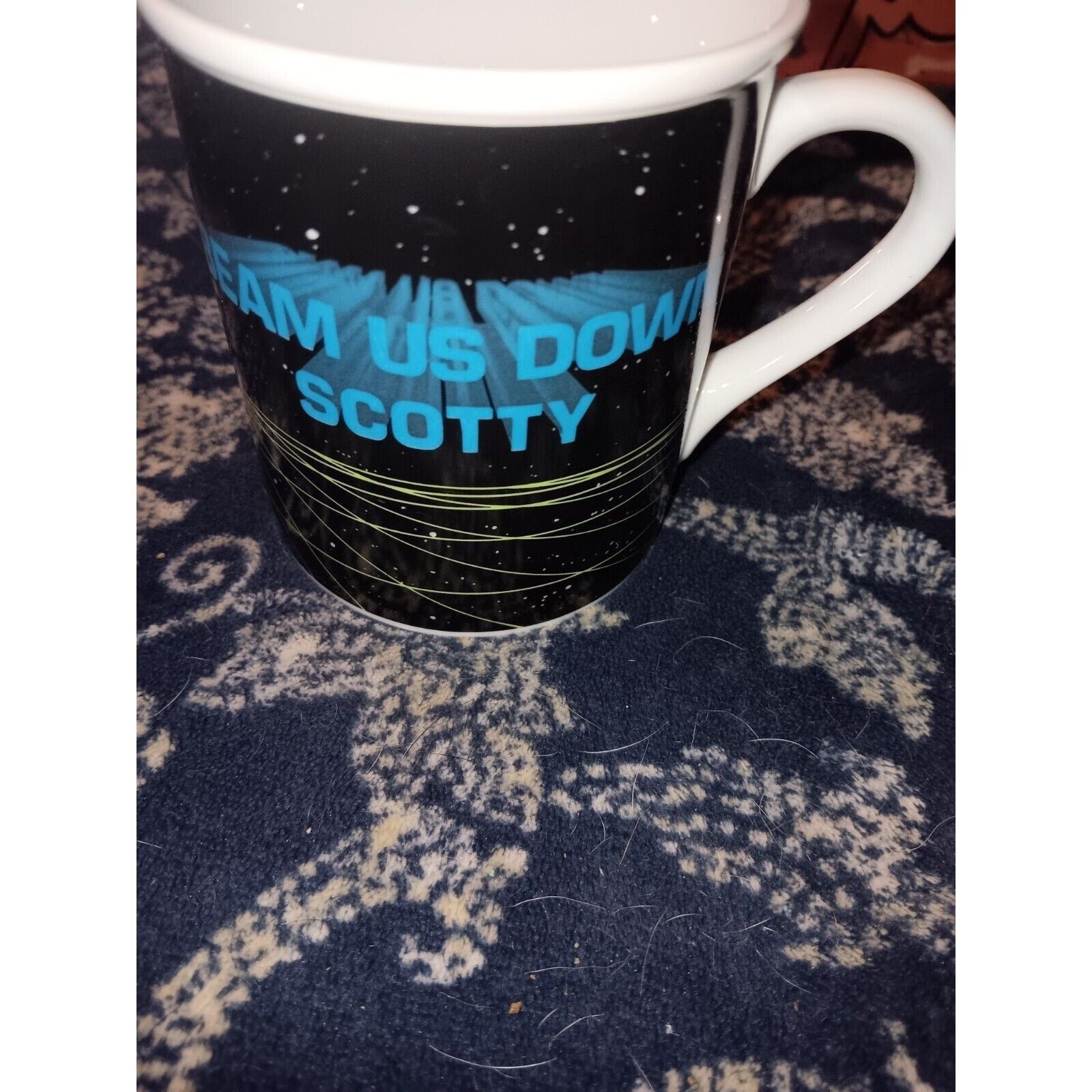 VINTAGE 1991 STAR TREK COFFEE MUG ENTERPRISE CREW "BEAM US DOWN SCOTTY"