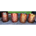 Vintage Joe St. Clair Carnival Glass Lot Grape & Cable Tumbler Set Of 5 Marigold