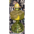 Antique Green Glass Kerosene Oil Lamp Pedestal Base