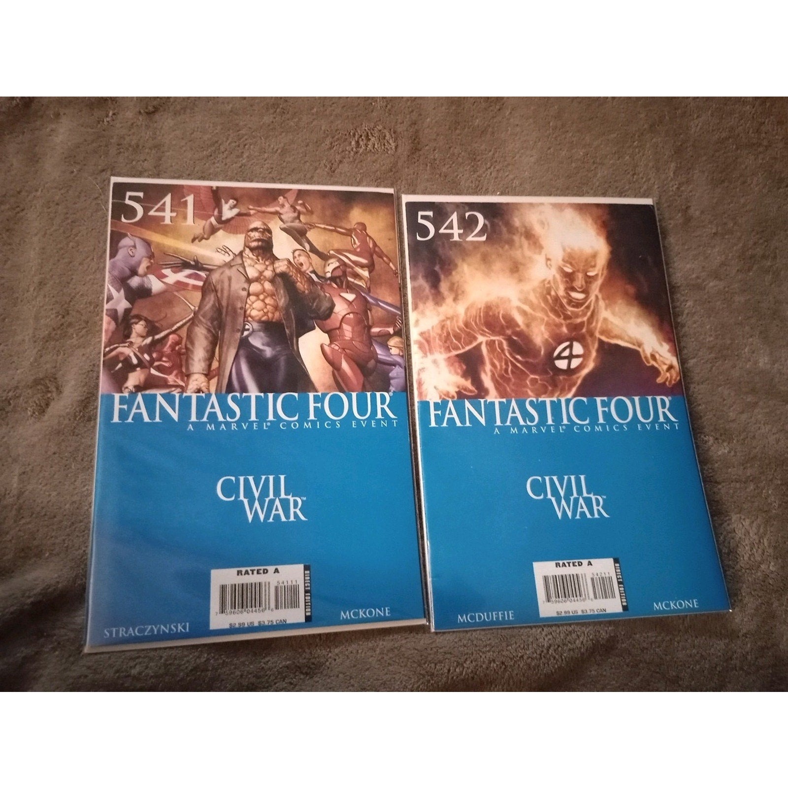 FANTASTIC FOUR Civil War #536, 538-542 Marvel Comics VF To NM Lot Of 6
