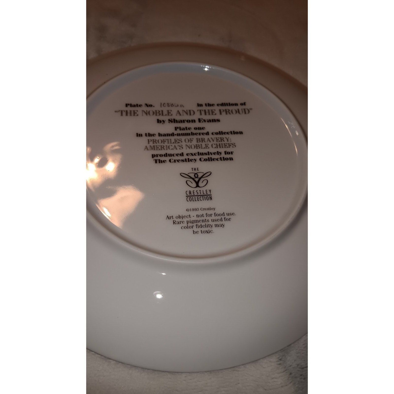1993 Crestley Collection The Noble And The Proud Sharon Evans Plate #16451A