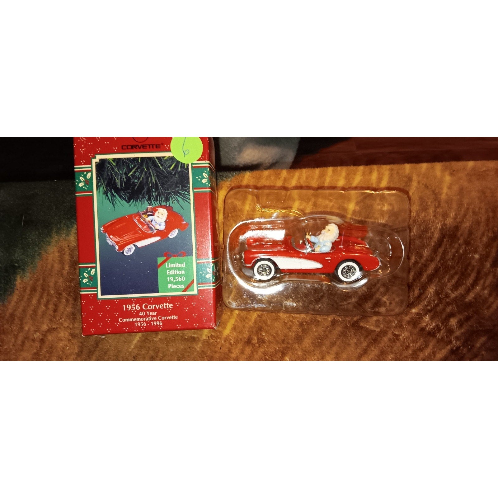 Enesco 1956 Corvette 40 Year Commemorative Ornament 1996 LTD ED SANTA FOOTBALL