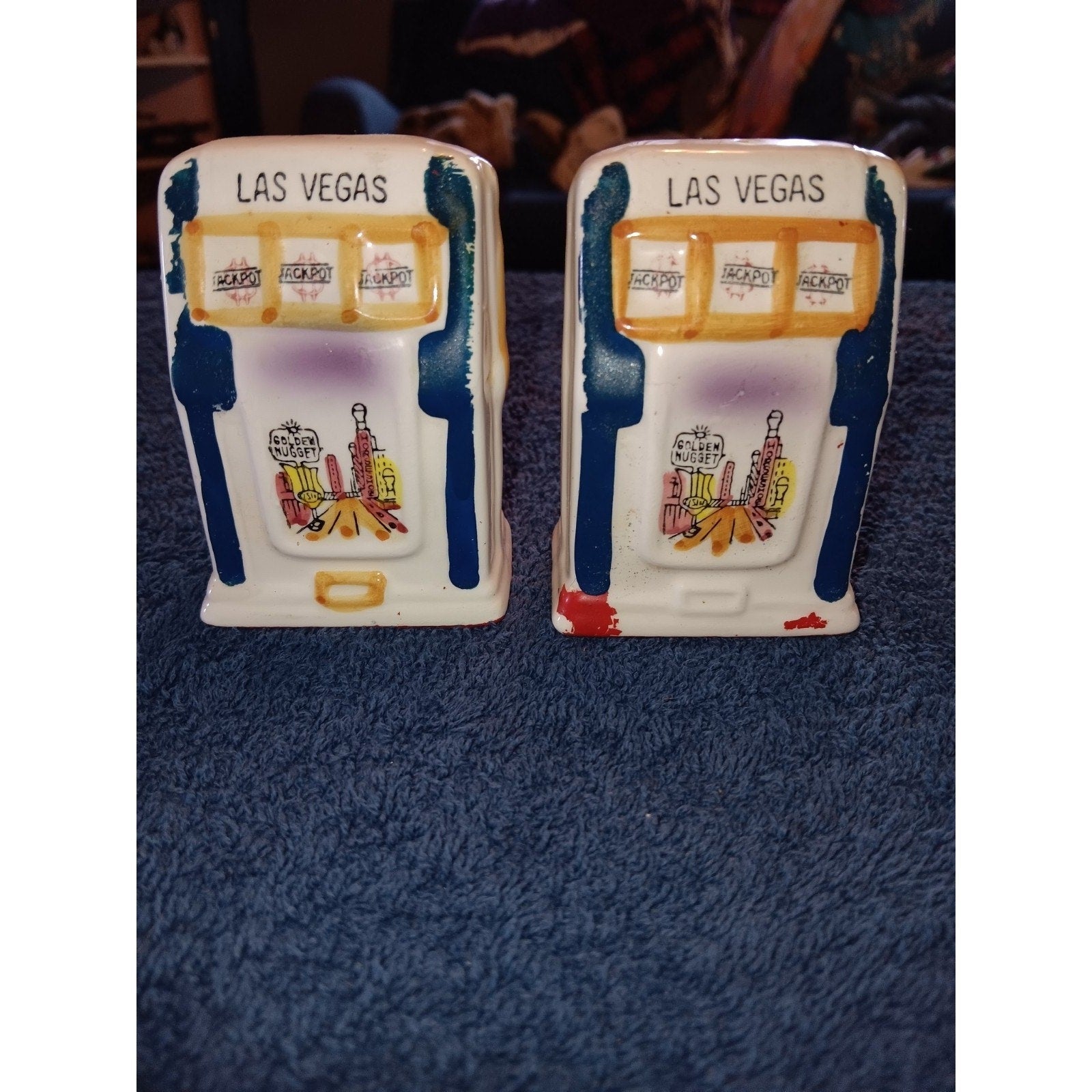 Vintage Las Vegas Golden Nugget Salt & Pepper Shakers Very Nice