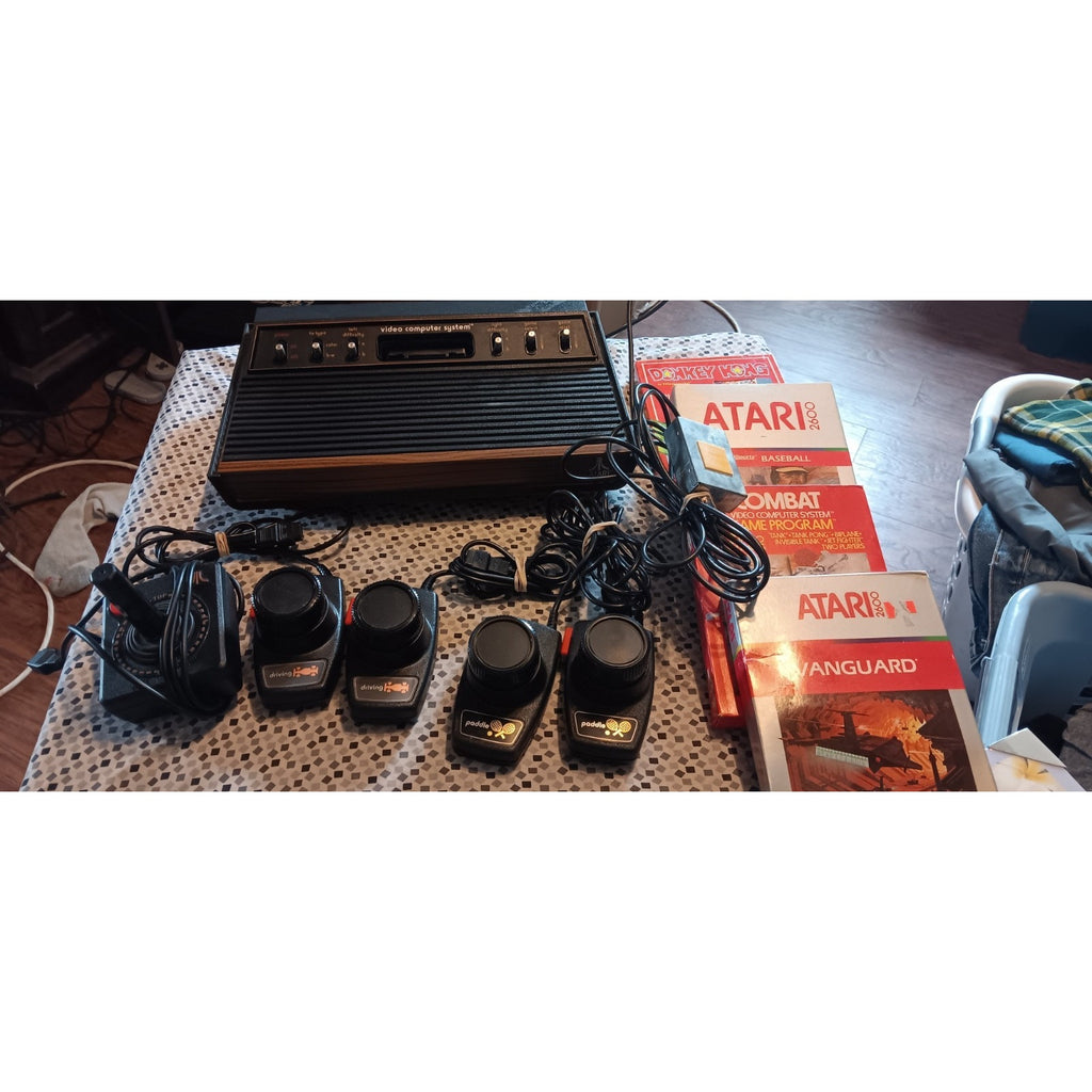 ATARI CX-2600 CONSOLE WITH GAMES AND ACCESSORIES