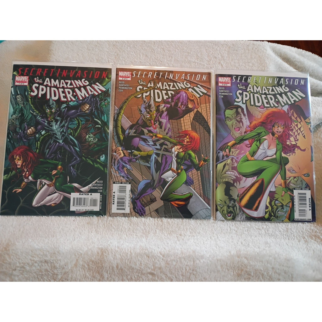 Secret Invasion: The Amazing Spider-Man 1 2 3 Complete Set 1-3 2008 High Grade