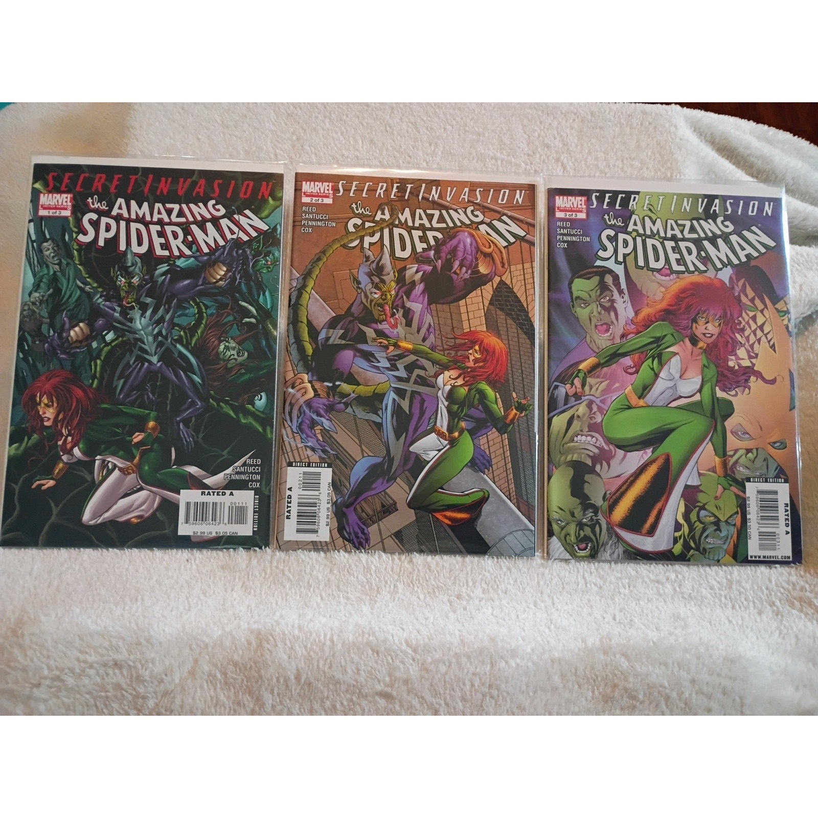Secret Invasion: The Amazing Spider-Man 1 2 3 Complete Set 1-3 2008 High Grade