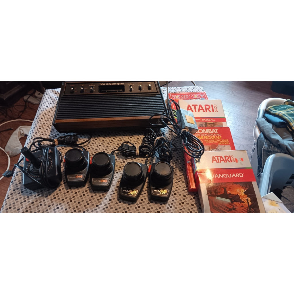 ATARI CX-2600 CONSOLE WITH GAMES AND ACCESSORIES