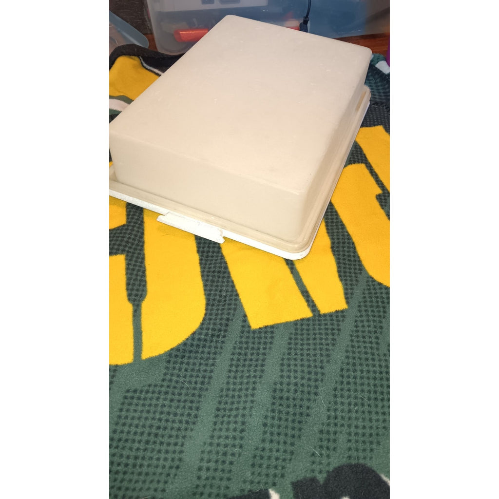 TUPPERWARE Rectangular Cake Taker 13 x 9 White Speckled Base & Lid