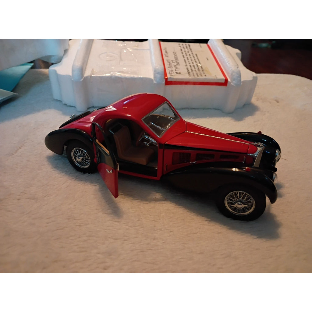 Franklin Mint Bugatti 1936 Type 57SC Red Black Diecast Boxed Model Car 1/24 1:24