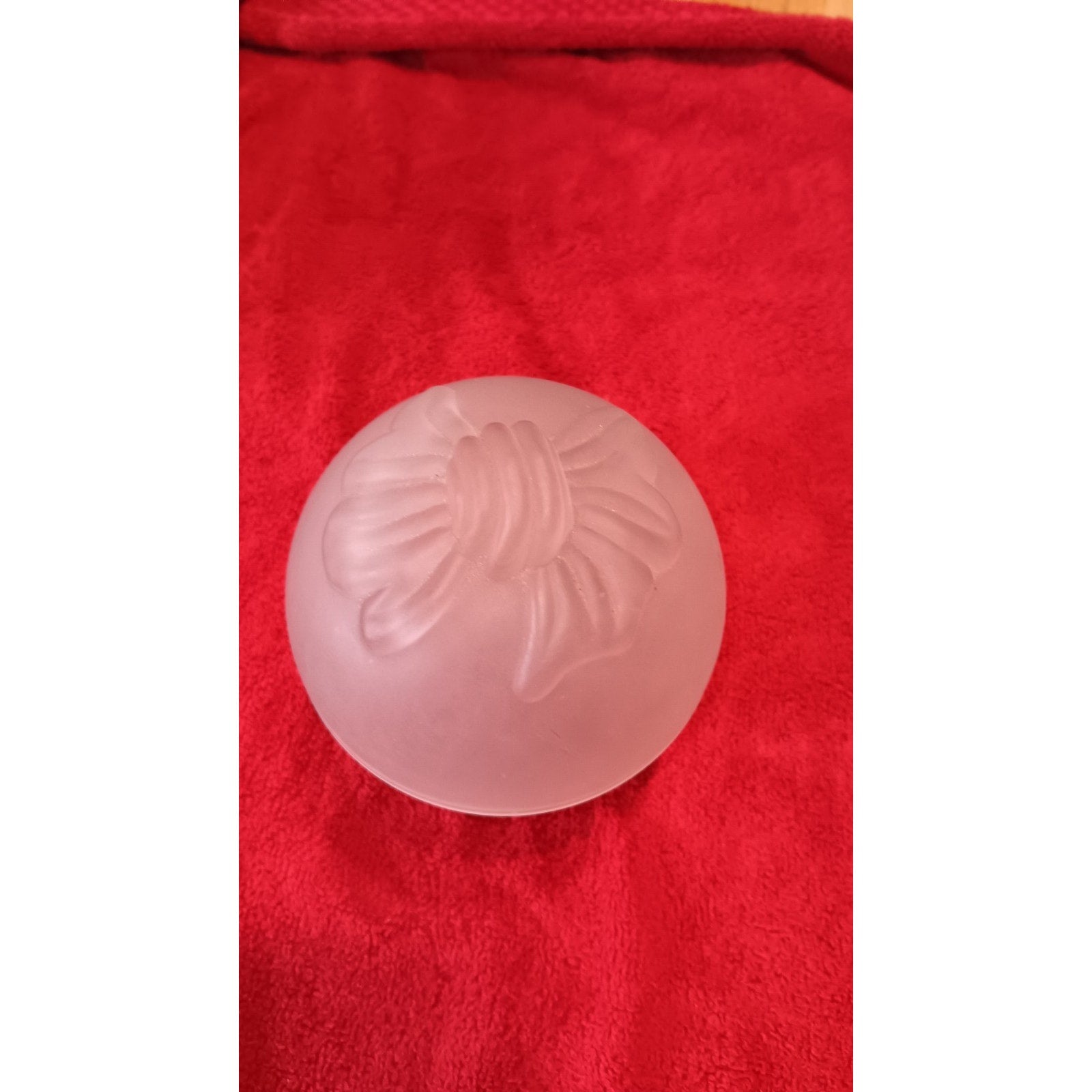 Vintage Pink Satin Glass Trinket Dish Bow On Lid 4” Translucent Dish