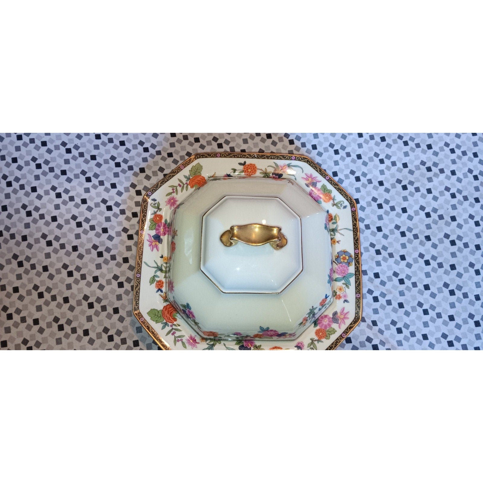 Johann Haviland Bavaria 8 Sided Covered Butter Dish