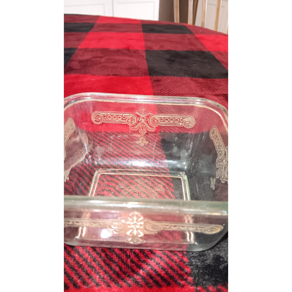 Vintage Fire King Clear Glass Refridgerator Dish w/ Lid