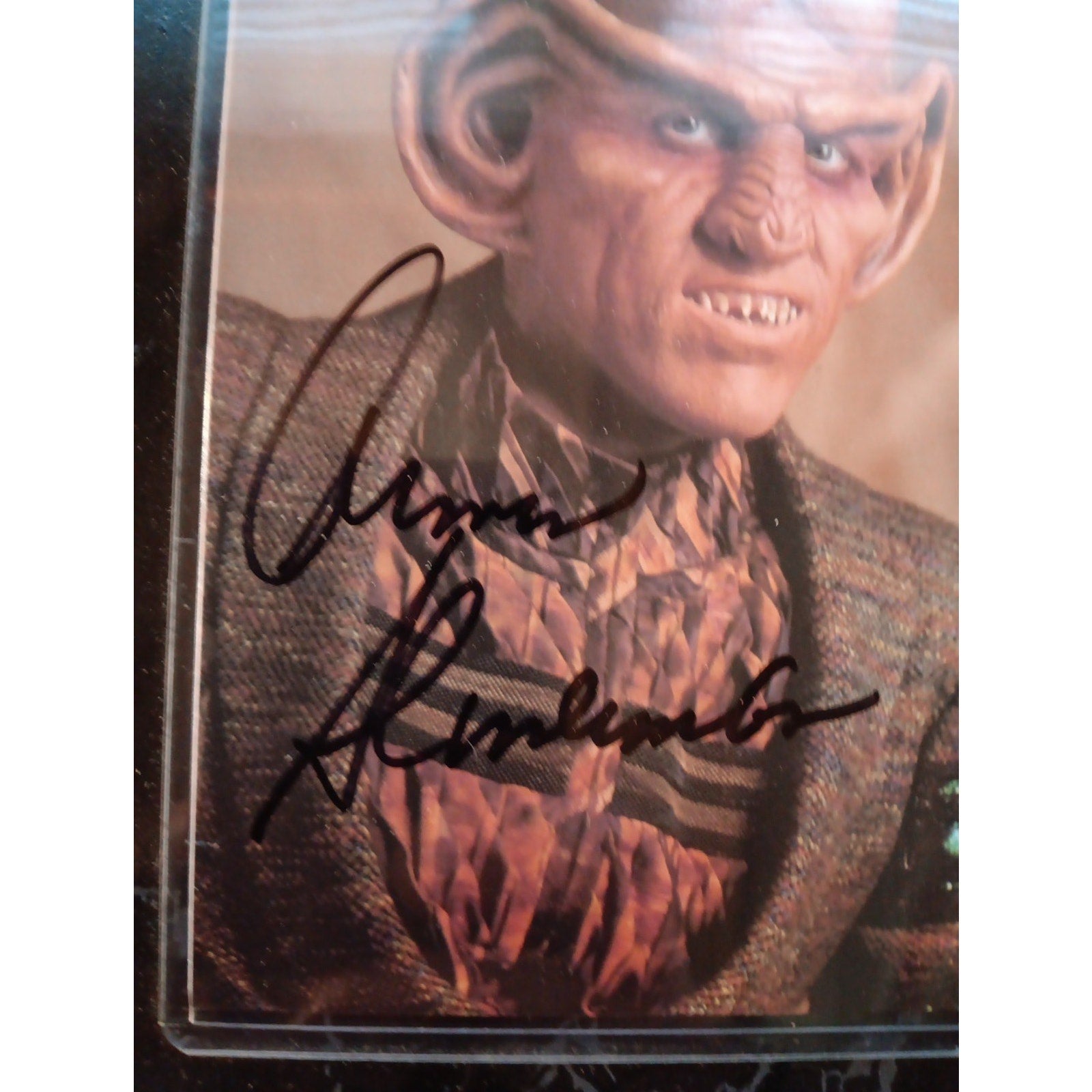 ARMIN SHIMERMAN as Quark - Star Trek: DS9 SIGNED 4x6 Picture On 7x9 Plaque