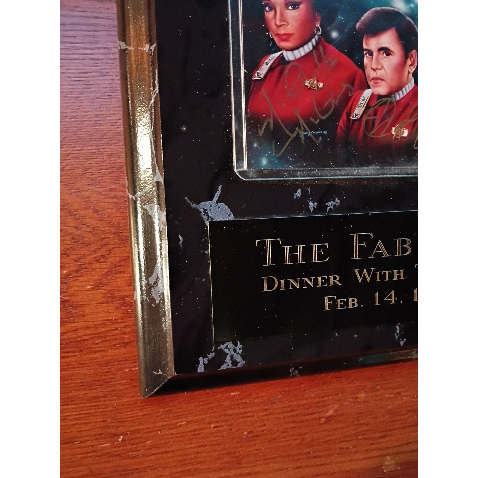 🔥 Star Trek "Fab Four" Plaque, Autographed - Doohan, Koenig, Takei, and Nichols
