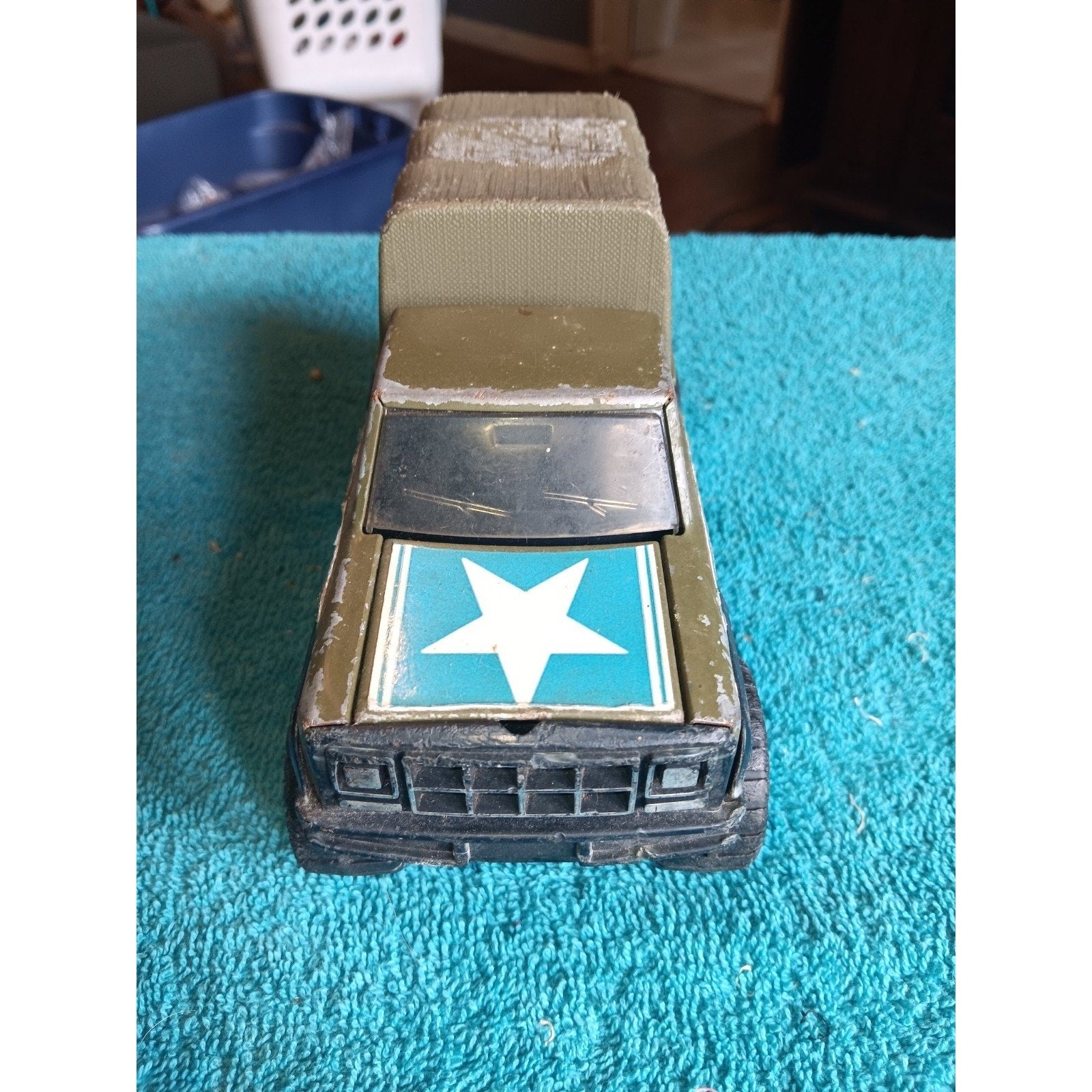 VINTAGE ORIGINAL BUDDY "L" T-5278 ARMY TRANSPORT TOY TRUCK!