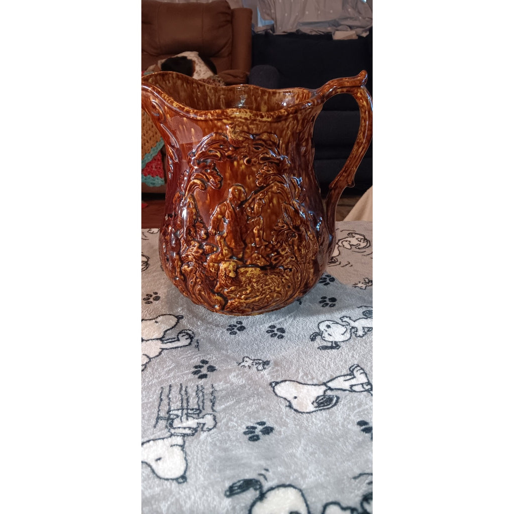 Antique Bennington / Rockingham Pitcher Brown Glaze