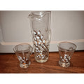 Handpainted Pitcher And 2 Cups No Chips In Great Condition Nice Little Set