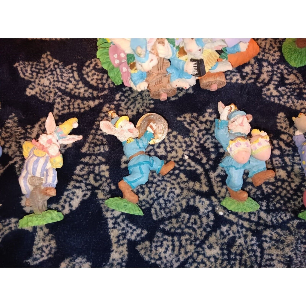 Lighted Easter Village Porcelain Houses Figures 21 Pc See Pics Really Nice