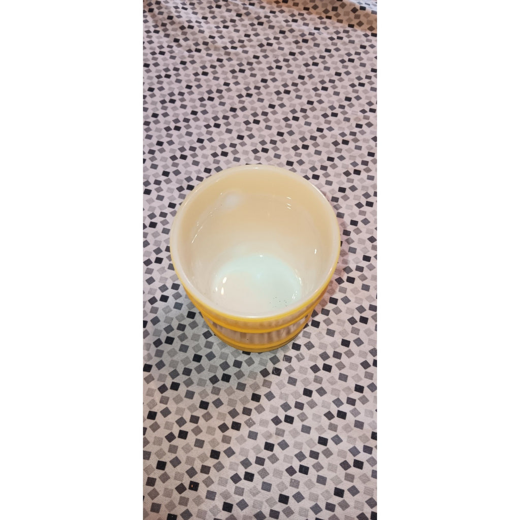 Fire King Anchor Hocking Yellow Ranger Barrel Coffee Cup Mug Vintage 1970s
