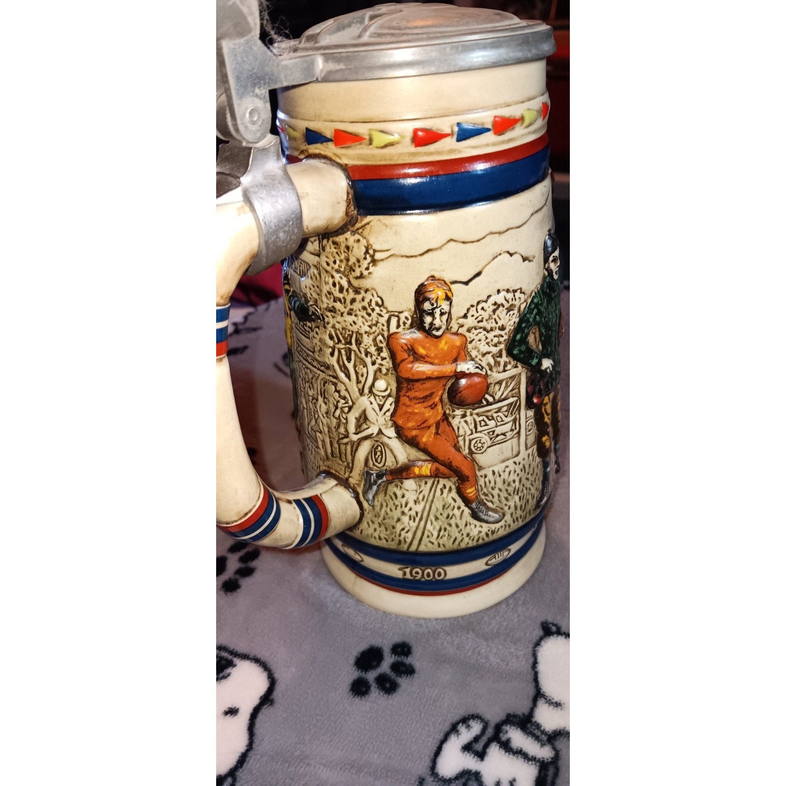 Vintage 1983 Avon Great American Football Ceramic Stein Cup