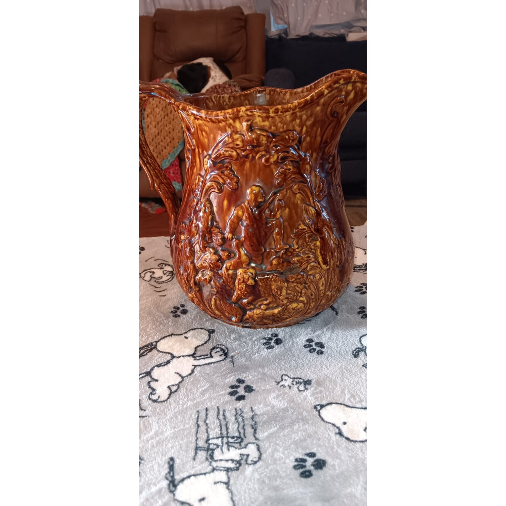 Antique Bennington / Rockingham Pitcher Brown Glaze