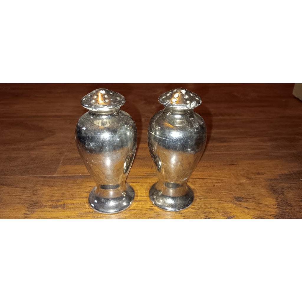 Vintage Silver Ceramic Japanese Salt And Pepper Shakers