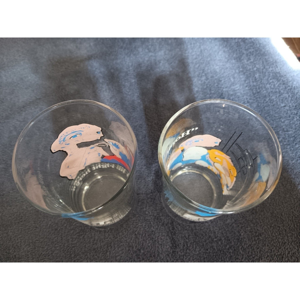 VINTAGE 1982 PIZZA HUT "E.T. The Extra-Terrestrial" Lot of 2 Glasses