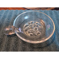 Vintage Imperial Clear Glass Intaglio Fruit 5" Nappy Bowl Handle
