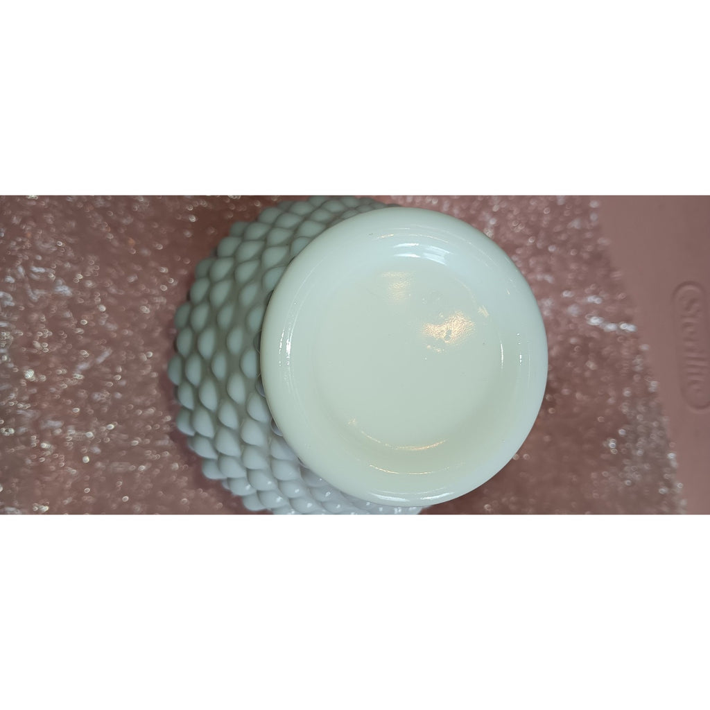 Vintage Hobnail Milk Glass Vase Classic Round Bud 5.5” Tall