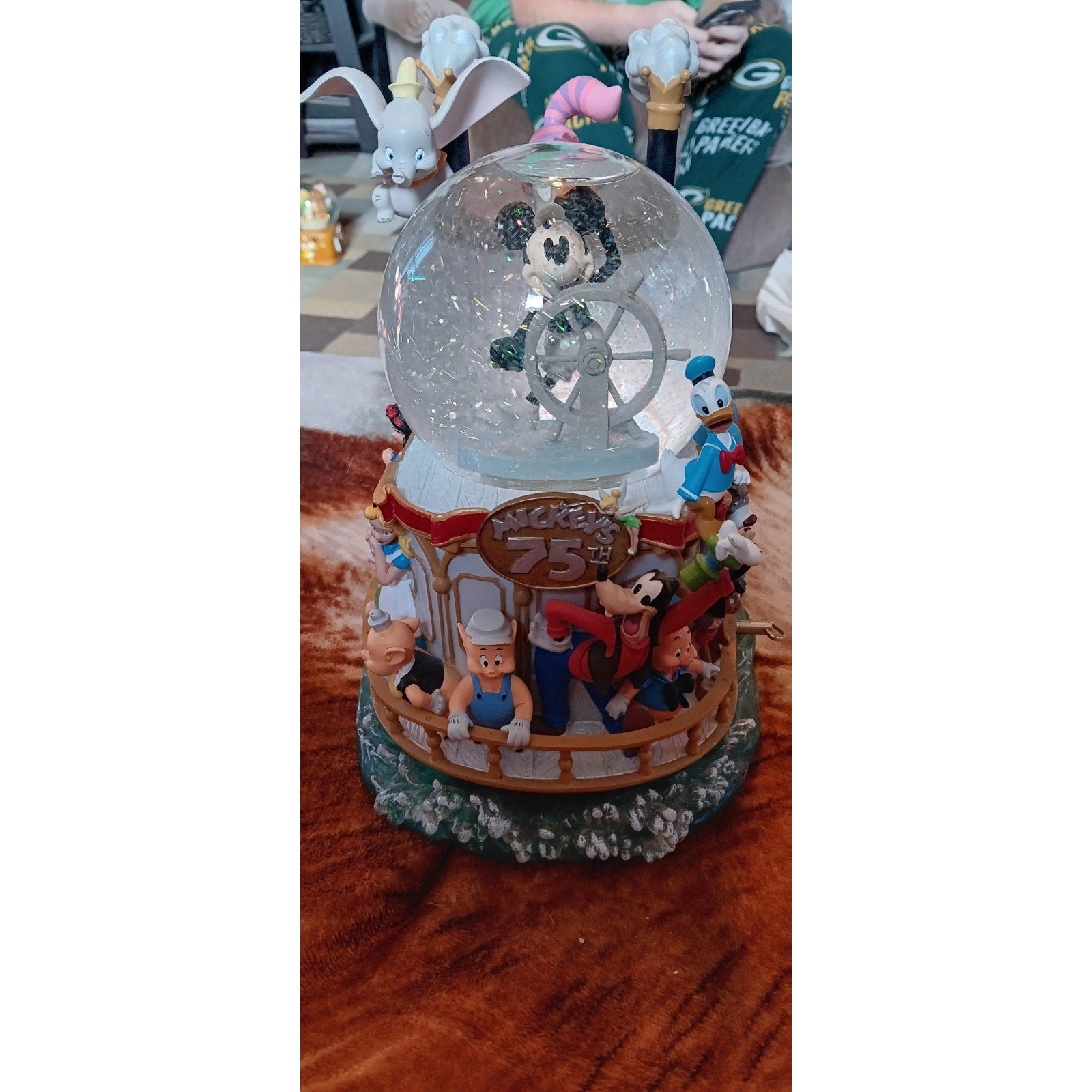 Disney Mickey's 75th Anniversary Steamboat -Mickey Mouse March Musical Snowglobe