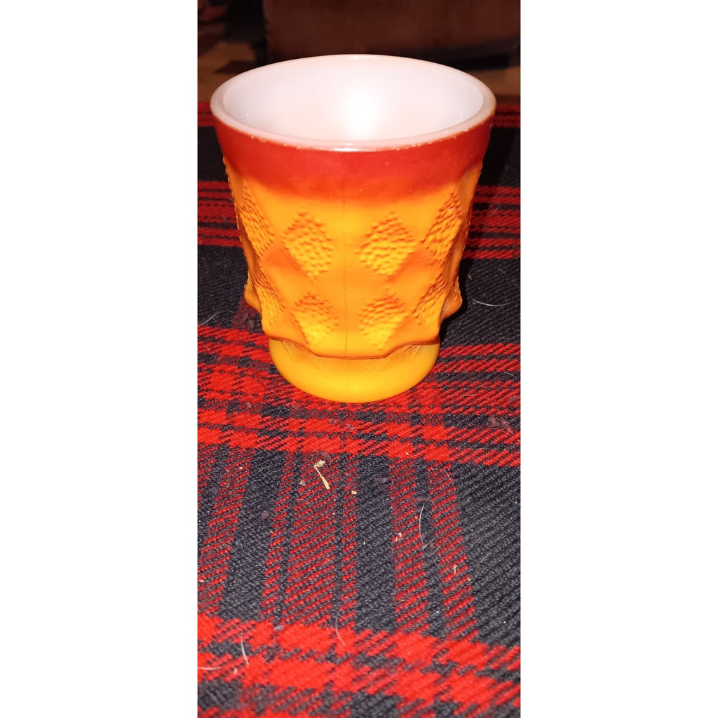 Vintage Fire King Anchor Hocking Coffee Mug Cup Kimberly Diamond Orange
