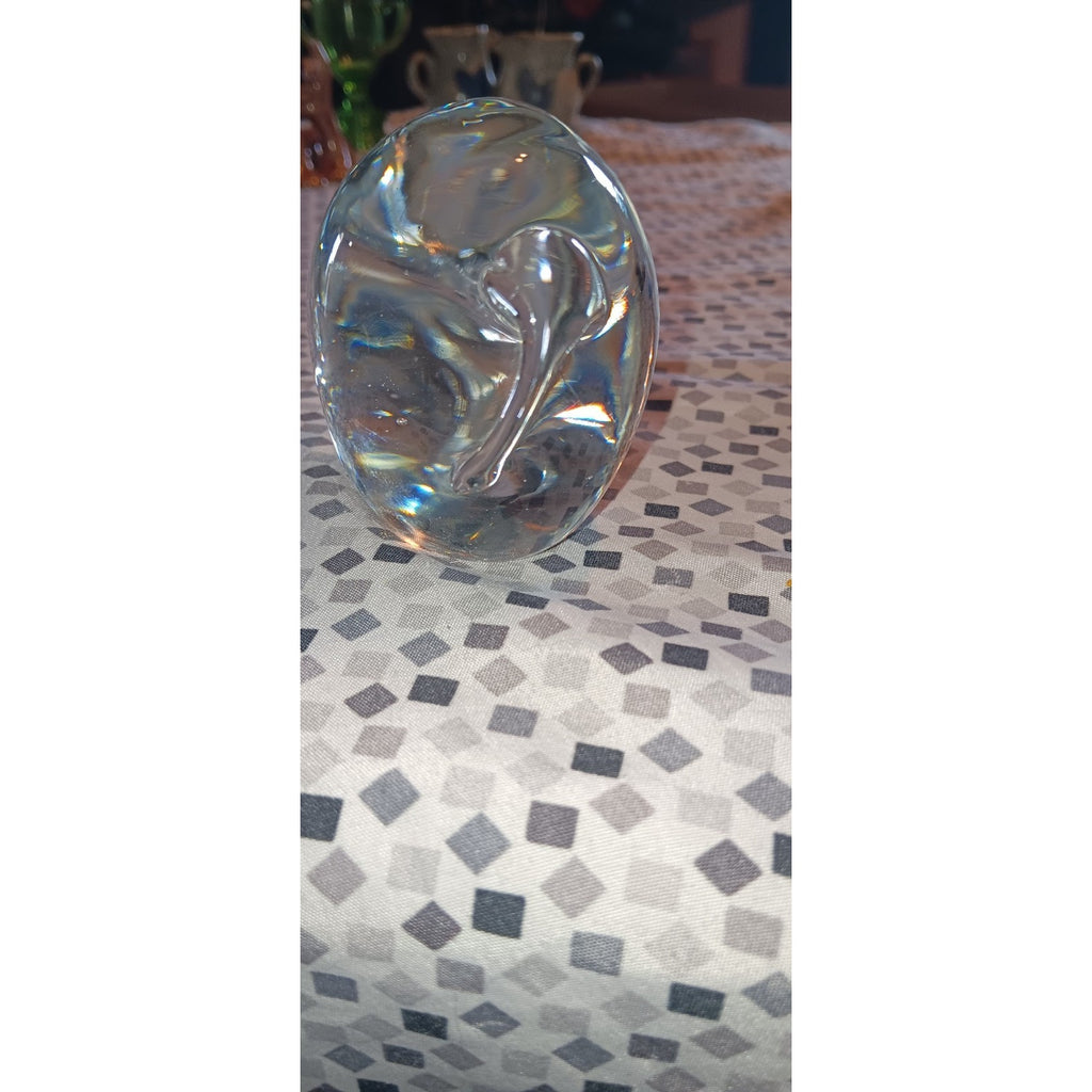 Clear Glass Pig Paper Weight