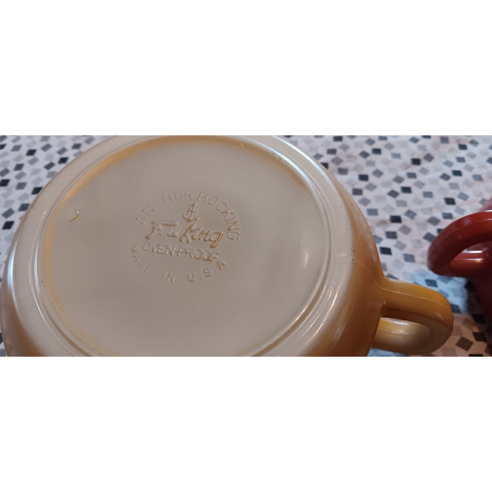 Vintage Fire King Orange And Yellow Soup Bowls 50s Vintage