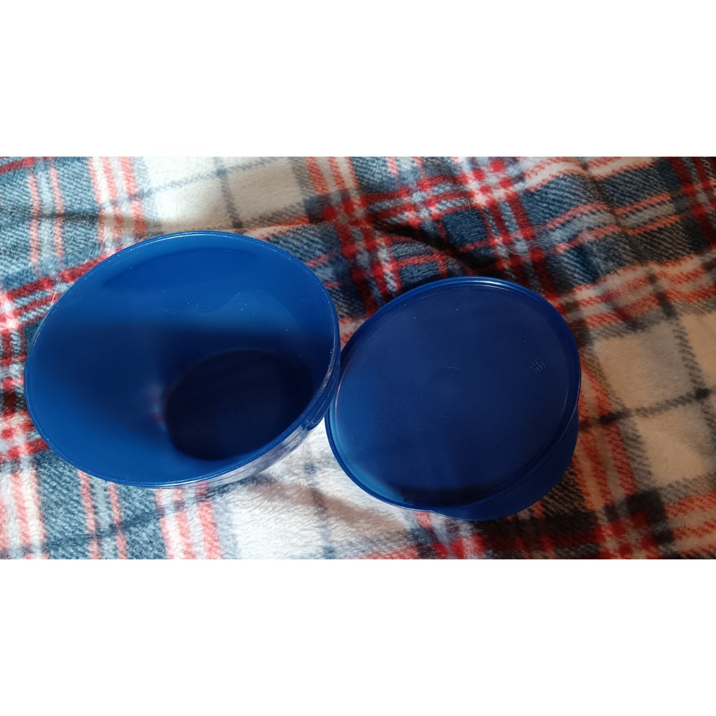 Tupperware Hanging Chip & Dip Bowl with Lid #4626A-1 Blue 16 oz / 470 ml