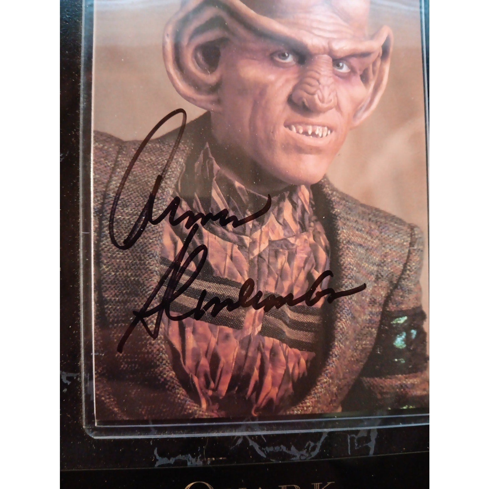 ARMIN SHIMERMAN as Quark - Star Trek: DS9 SIGNED 4x6 Picture On 7x9 Plaque