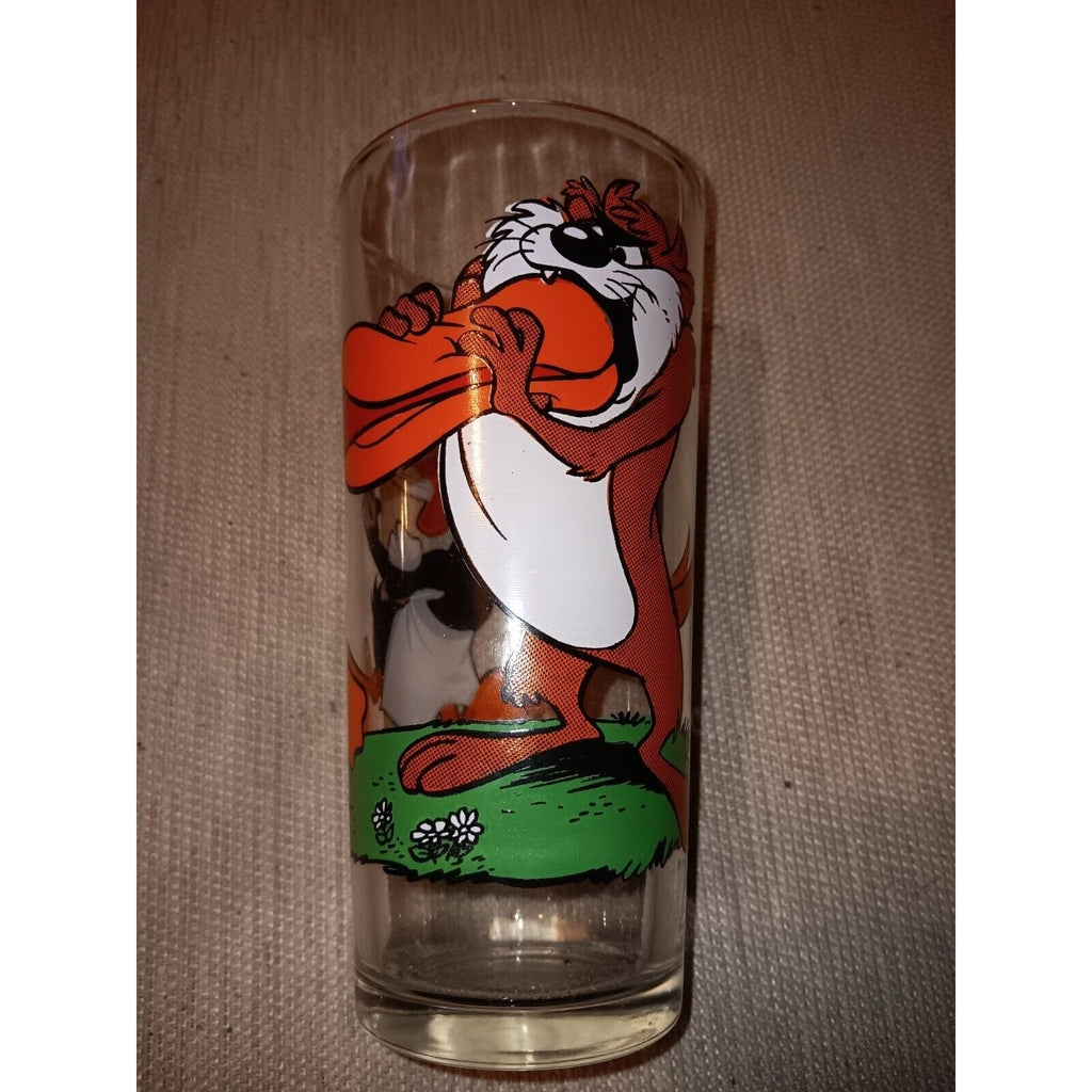 VINTAGE 1976 Pepsi Collector Series Glass DAFFY DUCK and TAZ Tasmanian Devil