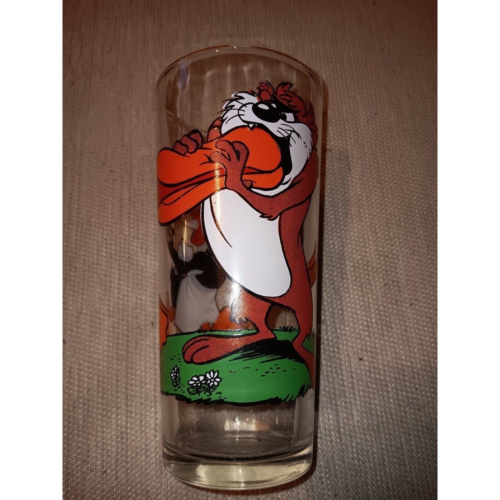 VINTAGE 1976 Pepsi Collector Series Glass DAFFY DUCK and TAZ Tasmanian Devil