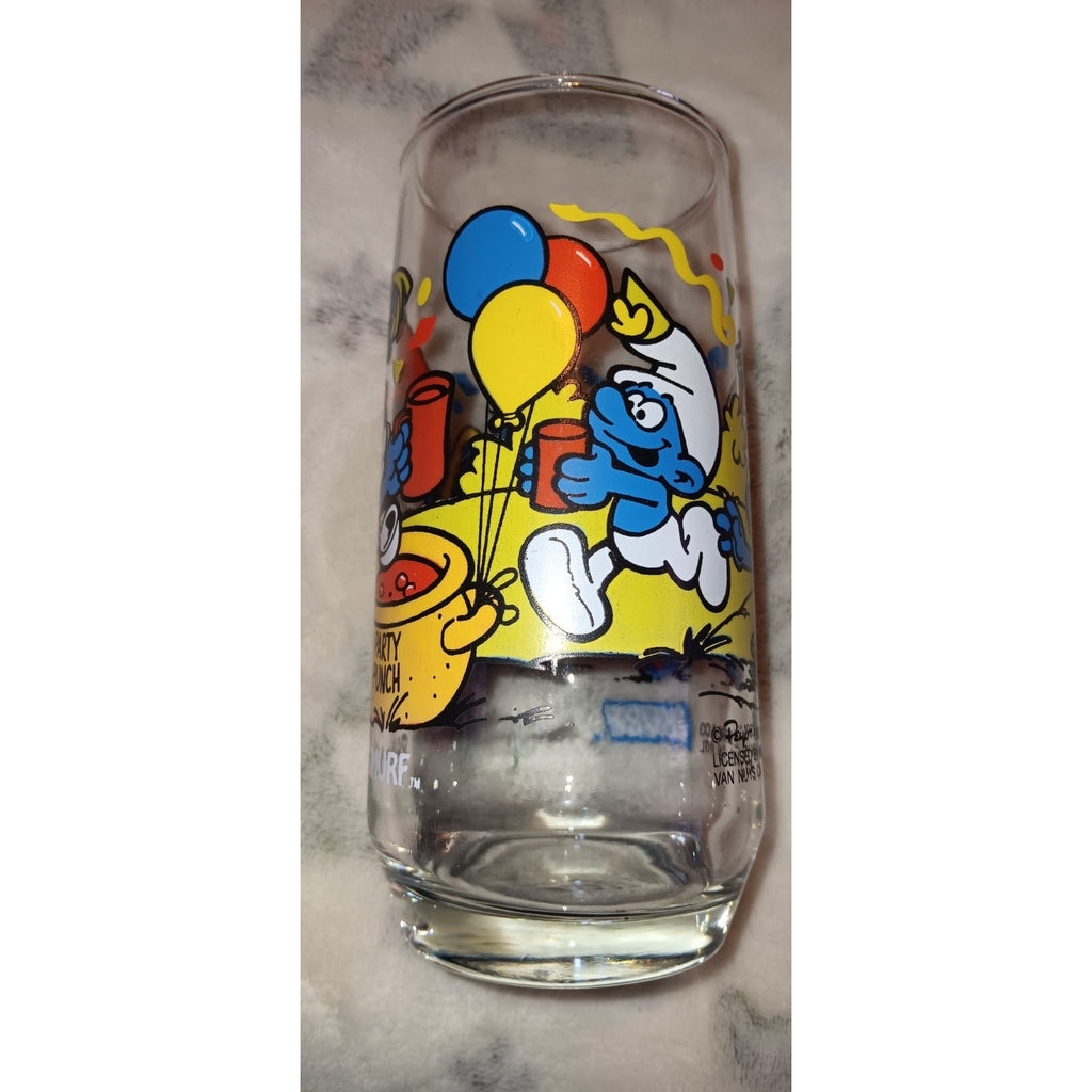 Vintage 1983 Peyo Smurfs Papa Smurf Collectible Drinking Glass Party Punch