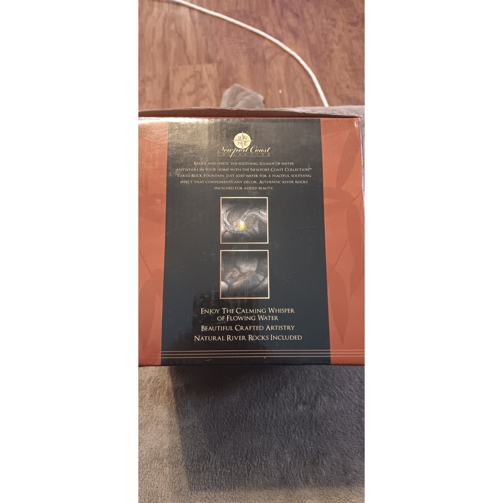 NIB Brand New Newport Coast Tiered Rock Bowl LED Fountain