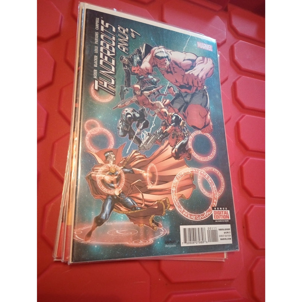 Thunderbolts Comic Lot Of 7 Marvel #1-4,14,20+Annual 1 Red Hulk Ghost Rider F/Nm