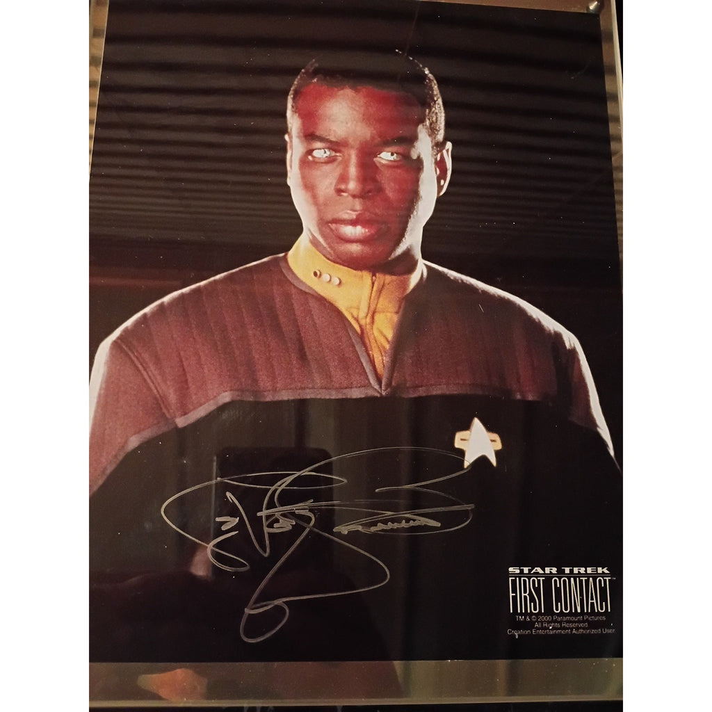 LeVar Burton Autographed Star Trek First Contact 8x10 Lt Comm Geordi Laforge