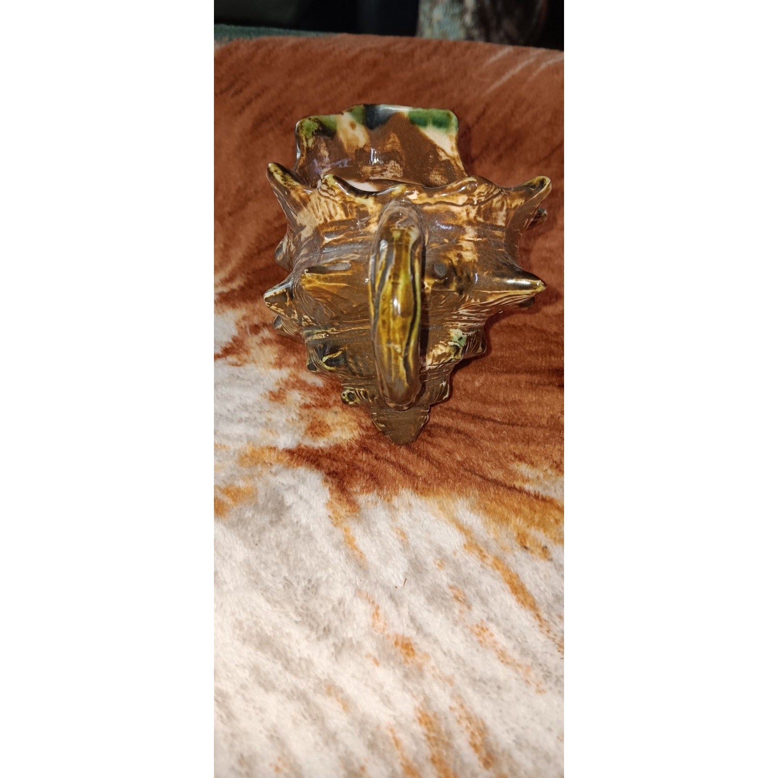 Vintage Japanese Majolica Creamer (or for Milk)~for Vintage Ceramic Conch Shell