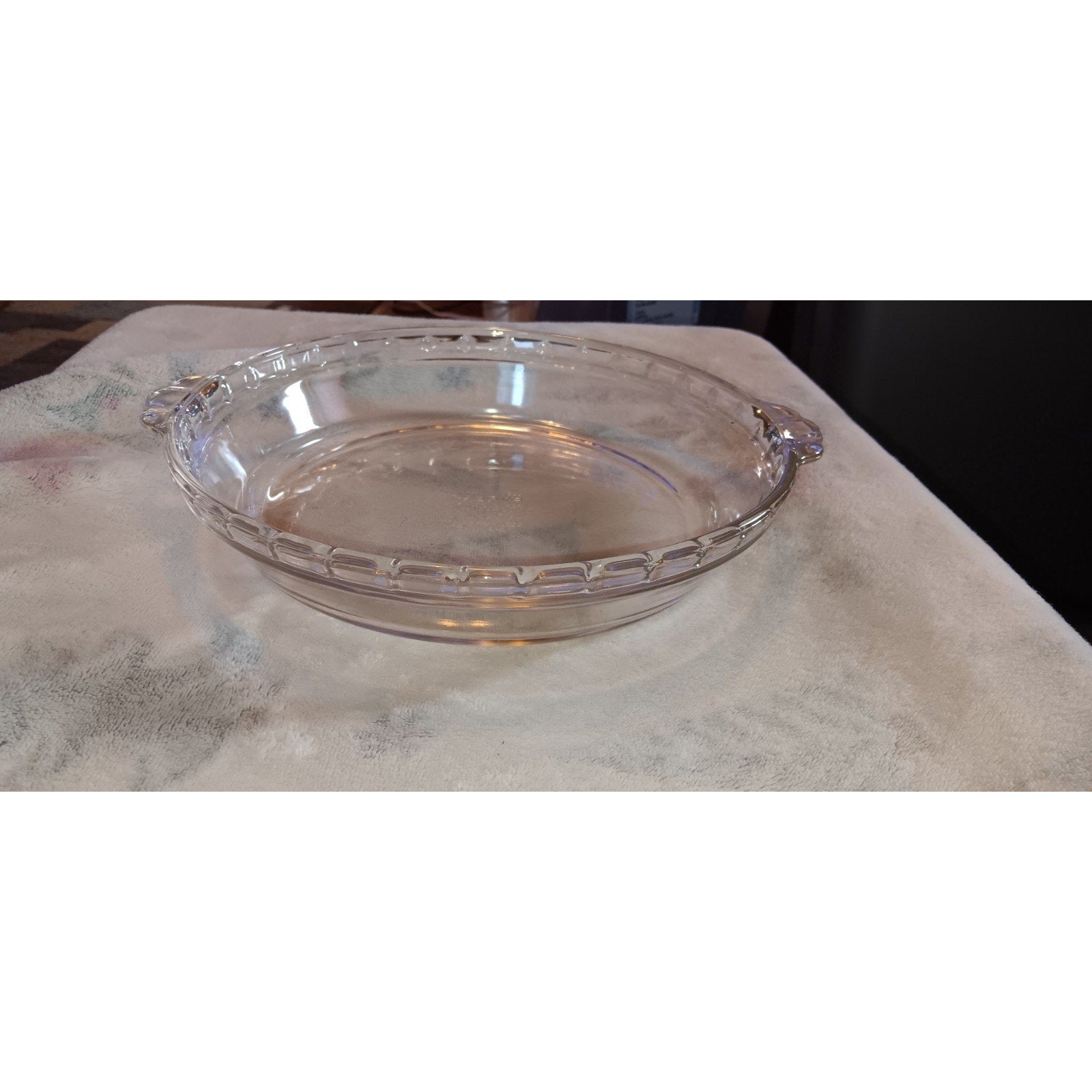 Vintage PYREX Fluted Pie Plate Dish with Handles 10 inch #229 24cm (14)