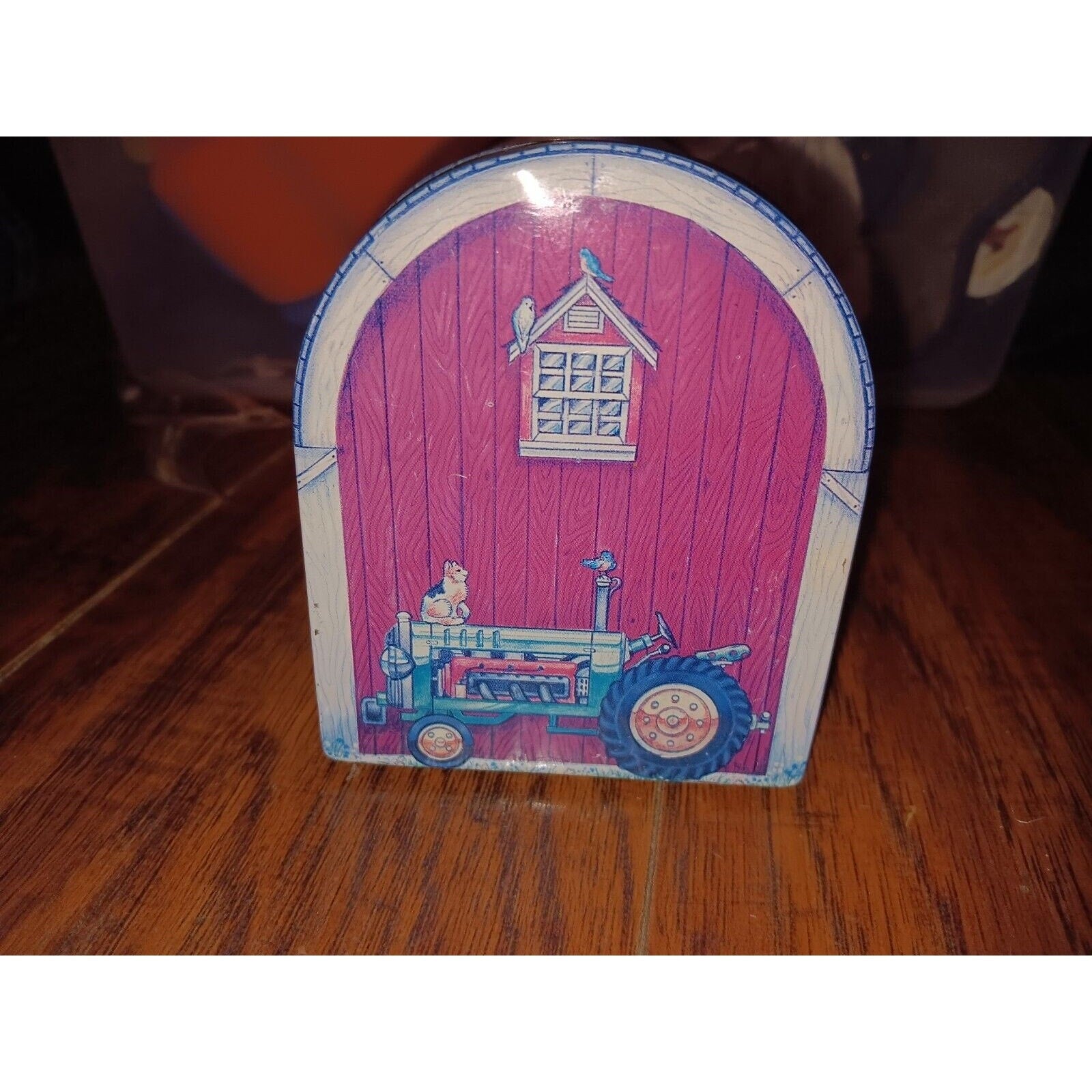 Vintage Red Barn Bank Mailbox - Tin Metal - 5 1/4” X 3 3/4” X 3 1/4”