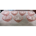 Vintage Cristal d'Arques Durrand Rosiland 7 Pink Swirl Dessert/ Cereal Bowls