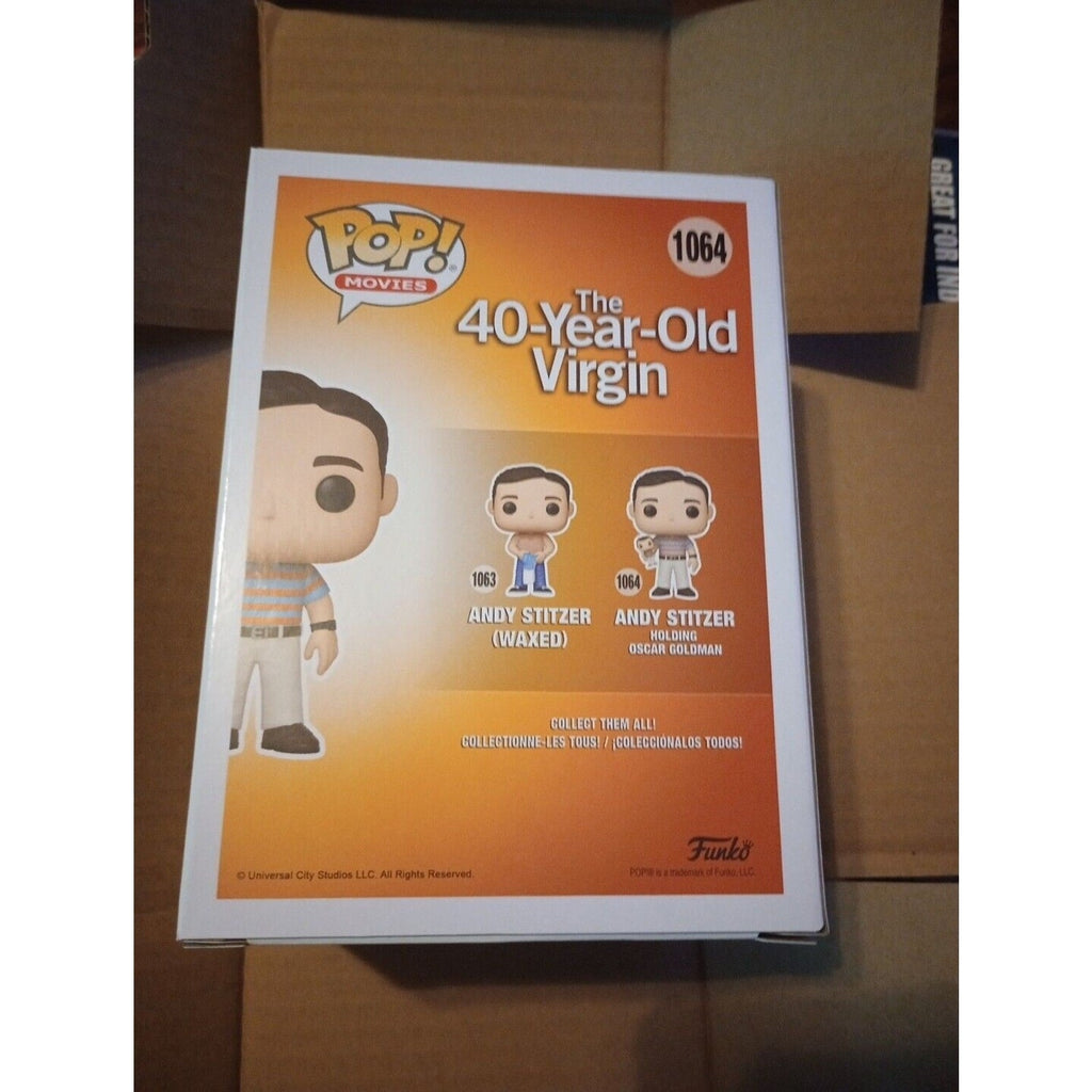 Funko Pop! Vinyl: Andy holding Oscar Goldman #1064 New 40 Year Old Virgin